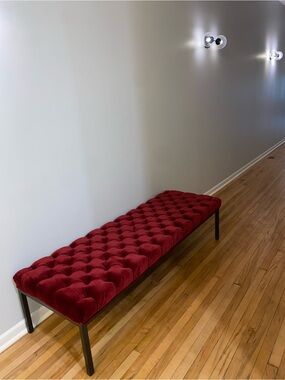 GUCCI x Nalesso Red Velvet Bench Metal Frame Authentic Gucci Vintage